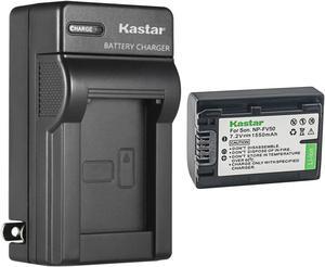 Kastar 1-Pack Battery and AC Wall Charger Replacement for Sony DCR-SX53, DCR-SX63, DCR-SX65, DCR-SX73, DCR-SX83, DCR-SX85, DEV-3, DEV-30, DEV-5, DEV-50, DEV-50V, FDR-AX100, FDR-AX100E, FDR-AX700