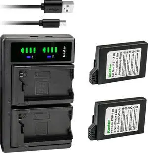 Kastar 2-Pack PSP 110 Battery and LTD2 USB Charger Replacement for Sony PSP-S110 Battery, Sony PSP-2000, PSP-2001, PSP-2002, PSP-2003, PSP-2004, PSP-2005, PSP-2006, PSP-2007, PSP-2008, PSP-2009