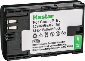 Kastar 1-Pack LP-E6 Battery Replacement for Canon EOS R, EOS Ra, EOS R5, EOS R6, EOS 90D, XC10, XC15, EOS 5D Mark II, EOS 5D Mark III, EOS 5D Mark IV, EOS 5DS, EOS 5DS R Camera
