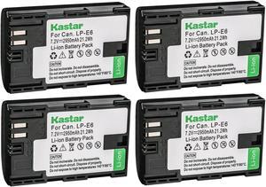 Kastar 4-Pack LP-E6 Battery Replacement for Z CAM E2C Professional 4K Cinema Camera, Marshall On-Camera HDMI Monitor, IKAN On-Camera HDMI Monitor