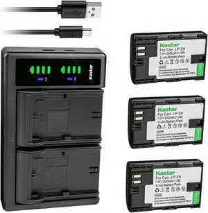 Kastar 3-Pack Battery and LTD2 USB Charger Replacement for Blackmagic BMPCC 4K BMPCC4K Battery, Blackmagic Design Pocket Cinema Camera 4K, Blackmagic Design Pocket Cinema Camera 6K