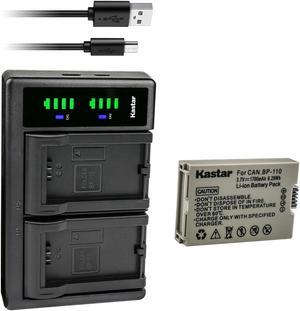 Kastar BP-110 Fully Decoded Battery 1-Pack and LTD2 USB Charger Compatible with Canon VIXIA HF R28 HFR28, VIXIA HF R27 HFR27, VIXIA HF R26 HFR26, VIXIA HF R206 HFR206, VIXIA HF R205 HFR205 Camera