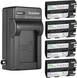 Kastar 4-Pack BP-915G Battery and AC Wall Charger Replacement for Phase One P65 plus P65+, Phase One XF 70301, Riegl FG21-P Riegl FG21P