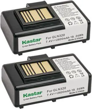 Kastar Battery 2-Pack Replacement for Zebra QLN220, QLn220HC, QLN320, QLn320HC, ZQ500, ZQ510, ZQ520, ZQ610, ZQ610HC, ZQ620, ZQ620HC, ZR628, ZR638 Thermal Label Printers Kastar Battery 2-Pack Replacement for Zebra QLN220, QLn220HC, QLN320, QLn320HC, ZQ500, ZQ510, ZQ520, ZQ610, ZQ610HC, ZQ620, ZQ620HC, ZR628, ZR638 Thermal Label Printers