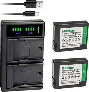 Kastar 2-Pack NP-FF50 Battery and LTD2 USB Charger Compatible with Sony DCR-IP220E, DCR-IP220K, DCR-IP45, DCR-IP45E, DCR-IP5, DCR-IP55, DCR-IP55E, DCR-IP5E, DCR-IP7, DCR-IP7BT, DCR-IP7E Camera