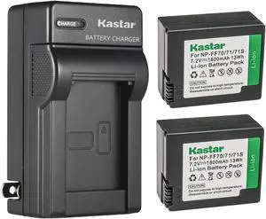 Kastar 2-Pack NP-FF70 Battery and AC Wall Charger Replacement for Sony DCR-IP220 DCR-IP220E DCR-IP220K, DCR-IP45 DCR-IP45E, DCR-IP5 DCR-IP55 DCR-IP55E DCR-IP5E, DCR-IP7 DCR-IP7BT DCR-IP7E Camera