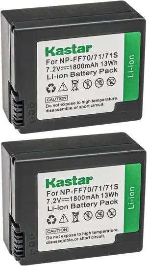 Kastar NP-FF70 Battery 2-Pack Replacement for Sony DCR-PC106, DCR-PC106E, DCR-PC107, DCR-PC107E, DCR-PC108, DCR-PC108E, DCR-PC109, DCR-PC109E, DCR-PC350, DCR-PC350E Camera
