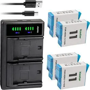 Kastar 4-Pack Battery and LTD2 USB Charger Compatible with GoPro HERO11 HERO 11 Black Action, GoPro HERO10 Edition, GoPro HERO9 Edition Action Camera, GoPro ADDBD-211 ADBAT-001 ADDBD-001 Battery Kastar 4-Pack Battery and LTD2 USB Charger Compatible with GoPro HERO11 HERO 11 Black Action, GoPro HERO10 Edition, GoPro HERO9 Edition Action Camera, GoPro ADDBD-211 ADBAT-001 ADDBD-001 Battery