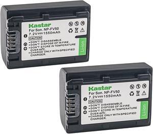 Kastar 2-Pack NP-FV50 Battery Replacement for Sony DCR-SX53, DCR-SX63, DCR-SX65, DCR-SX73, DCR-SX83, DCR-SX85, DEV-3, DEV-30, DEV-5, DEV-50, DEV-50V, FDR-AX100, FDR-AX100E, FDR-AX700, FDR-AX33 Camera Kastar 2-Pack NP-FV50 Battery Replacement for Sony DCR-SX53, DCR-SX63, DCR-SX65, DCR-SX73, DCR-SX83, DCR-SX85, DEV-3, DEV-30, DEV-5, DEV-50, DEV-50V, FDR-AX100, FDR-AX100E, FDR-AX700, FDR-AX33 Camera