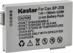 Kastar 1-Pack Battery Replacement for Canon BP-208 BP-208DG BP-308 BP-310 BP-315 Battery, Canon DC220 DC230 iViS DC22 iViS DC50 iViS DC200 Elura 100 FVM300 IXY DVS1 MVX1Si MVX430 MVX450 MVX460 Cameras