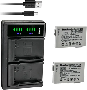 Kastar 2-Pack Battery and LTD2 USB Charger Replacement for Canon BP-208 BP208 BP-208DG Battery, Canon DC10, DC19, DC20, DC21, DC22, DC40, DC50, DC51, DC95, DC100, DC200, DC201, DC210, DC211 Cameras Kastar 2-Pack Battery and LTD2 USB Charger Replacement for Canon BP-208 BP208 BP-208DG Battery, Canon DC10, DC19, DC20, DC21, DC22, DC40, DC50, DC51, DC95, DC100, DC200, DC201, DC210, DC211 Cameras