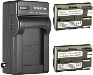 Kastar 2 Pack BP-511 BP-511A Battery and AC Wall Charger Compatible with Canon Optura Xi PowerShot G1 PowerShot G2 PowerShot G3 PowerShot G5 PowerShot G5 Pro PowerShot G6 PowerShot Pro 1 Cameras