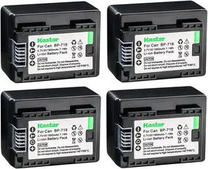 Kastar 4-Pack BP-718 Battery 3.7V 1900mAh Replacement for Canon VIXIA HF R42 HFR42, VIXIA HF R50 HFR50, VIXIA HF R52 HFR52, VIXIA HF R60 HFR60, VIXIA HF R62 HFR62, VIXIA HF R70 HFR70 Camera