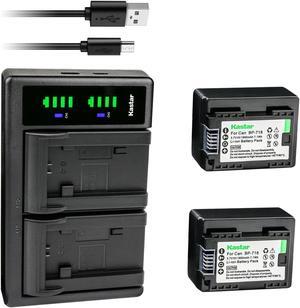 Kastar 2-Pack Battery and LTD2 USB Charger Replacement for Canon VIXIA HF R80 HFR80, VIXIA HF R82 HFR82, VIXIA HF R300 HFR300, VIXIA HF R400 HFR400, VIXIA HF R500 HFR500, VIXIA HF R600 HFR600