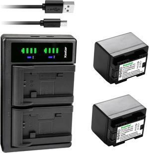 Kastar 2-Pack Battery and LTD2 USB Charger Replacement for Canon VIXIA HF R42 HFR42, VIXIA HF R50 HFR50, VIXIA HF R52 HFR52, VIXIA HF R60 HFR60, VIXIA HF R62 HFR62, VIXIA HF R70 HFR70