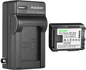 Kastar 1-Pack BP-808 BP808 Battery and AC Wall Charger Compatible with Canon BP-809 BP-819 BP-827 Battery, Canon CG-800 Charger, Canon VIXIA HG20 VIXIA HG21 VIXIA HG30, XA10, XA10 HD Cameras