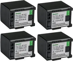 Kastar 4-Pack BP-820 Battery Replacement for Canon XA60, Canon XA65, Canon XA70, Canon XA75, Canon VIXIA HF G70 Cameras