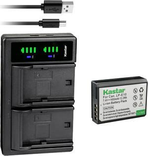 Kastar 1-Pack Battery and LTD2 USB Charger Replacement for Canon LP-E10 LPE10 Battery, Canon LC-E10 LC-E10N Charger, Canon EOS 1100D, EOS 1200D, EOS 1300D, EOS 1500D, EOS 2000D, EOS 3000D DSLR Cameras