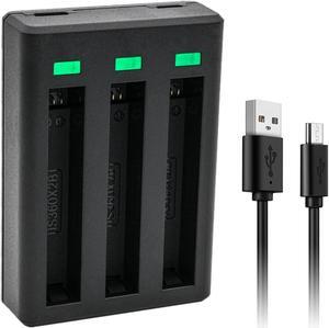 Kastar Triple USB Battery Charger Compatible with Insta 360 ONE X2 Rechargeable Lithium Polymer Battery, Insta360 ONE X2 Action Camera (Non-Waterproof)