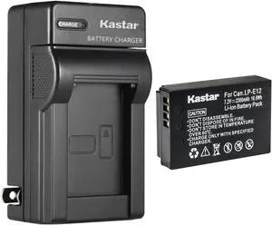 Kastar 1-Pack Battery and AC Wall Charger Replacement for Canon LP-E12 LPE12 Battery, Canon LC-E12 LC-E12E Charger, Canon EOS M50, EOS M50 Mark II, EOS M100, EOS M200, EOS Rebel SL1 Camera