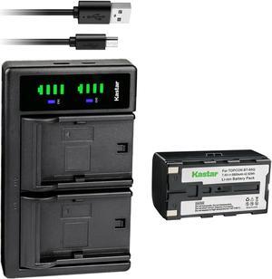 Kastar 1-Pack Battery and LTD2 USB Charger Replacement for Topcon BT-60Q, BT-61Q, BT-62Q, BT-65Q, BT-66Q, GMS-2 Survey Instrument Total station Battery, Topcon BC-30, BC-30D, BT-30 Charger