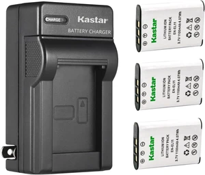 Kastar 3-Pack Battery and AC Wall Charger Replacement for Nikon EN-EL11 Battery, MH-64 Charger, Nikon Coolpix S550, S560 Camera, Olympus Li-60B Battery, Li-60C Charger, Olympus Camedia FE-370 Camera