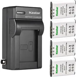 Kastar 4-Pack Battery and AC Wall Charger Replacement for Pentax D-LI78 Battery, Pentax D-BC78 Charger, Pentax Optio L50, Optio M50, Optio M60, Optio S1, Optio V20, Optio W60, Optio W80