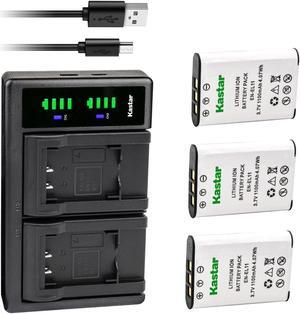 Kastar 3-Pack Battery and LTD2 USB Charger Compatible with Nikon EN-EL11 Battery, MH-64 Charger, Coolpix S550, Coolpix S560 Camera, Olympus Li-60B Battery, Li-60C Charger, Camedia FE-370 Camera