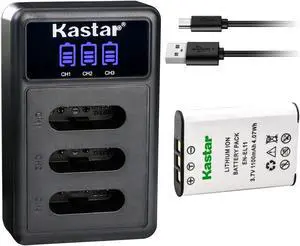 Kastar 1 Pack Battery and LCD Triple USB Charger Compatible with Nikon EN-EL11 Battery, MH-64 Charger, Nikon Coolpix S550, Coolpix S560 Camera, Ricoh DB-80 Battery, BJ-8 Charger, Ricoh R50 Camera