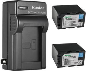 Kastar 2-Pack Battery and AC Wall Charger Replacement for JVC GY-HC500 GY-HC500E, GY-HC500U GY-HC500UN, GY-HC500SPC GY-HC500SPCN, GY-HC550 GY-HC550E GY-HC550UN Connected Cam 4K Handheld Camcorders