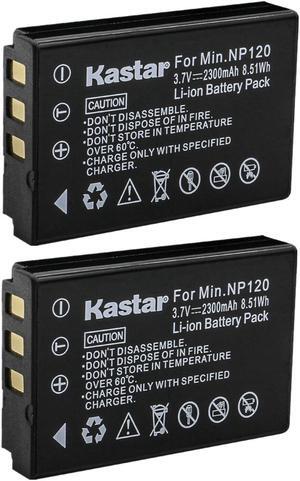 Kastar 2-Pack Q120 Rechargeable Lithium-ion Battery Replacement for MINOLTA MN35Z Camera, ZOOM BT-03 BT-03B Battery, ZOOM Q8 Q8N Recorder Camera, Bell & Howell B35HDZ Camera
