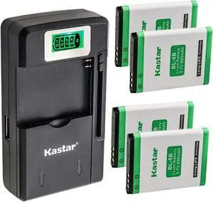 Kastar 4-Pack BL-5B Battery and Smart LCD Charger Replacement for SVP GBLi885-7 NV1, Nokia BL-5B, Vertu BL-5V, CS-NK5BXL GPS Navigation, ALIGATOR D100, Mustang M31, Topblue V2.0 blu, Maxcom MM131