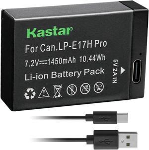 Kastar 1-Pack LP-E17H Pro Battery W/ Type-C Cable Compatible with Canon LP-E17 LP-E17H, 9967B02 Battery, Canon EOS 750D, EOS 760D, EOS 800D, EOS 850D, EOS 8000D, EOS RP, EOS R10 Mirrorless Camera
