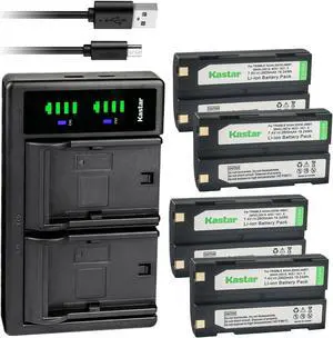 Kastar 4-Pack Ei-D-Li1 Battery and LTD2 USB Charger Replacement for Trimble 5700 GPS RECEIVER, 5700 GPS TRANSMITTER, Trimble 29518 5800 38403 52030 54344 58003013 MultiTrack Target