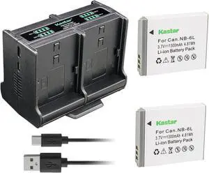 Kastar 2-Pack Battery and Quadruple Charger Compatible with Canon PowerShot SX500 IS, PowerShot SX510 HS, PowerShot SX520 HS, PowerShot SX530 HS, PowerShot SX540 HS, PowerShot SX600 HS Digital Camera