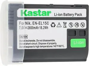 Kastar 1-Pack Battery Replacement for Nikon Z 5 Z5, Z 6 Z6 Z6 II, Z 7 Z7 Z7 II Z 7 Q3 Z7Q3, Z 8 Z8, 1V1, D500, D600, D610, D750, D780, D800 D800E, D810 D810A, D850, D7000, D7100, D7200, D7500 Camera