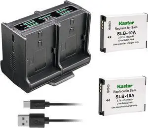 Kastar 2-Pack Battery and Quadruple Charger Compatible with SeaLife FJ-SLB-SLB10A Battery, SeaLife DC2000 Underwater Camera, WASPcam 9905 Wi-Fi, WASPcam 9906 CAMO, WASPcam 9907 4K