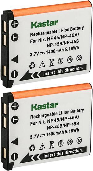Kastar FNP-45 Battery 2-Pack Replacement for Fujifilm NP-45 NP-45A NP-45B NP-45S Battery, Fujifilm BC-45 BC-45B Charger, Fujifilm instax Mini 90 instax SHARE SP-2 Camera