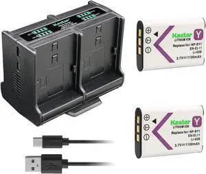 Kastar 2-Pack Battery and Quadruple Charger Compatible with Pentax D-LI78 DLi78 Battery, Pentax D-BC78 Charger, Pentax Optio L50 Optio M50 Optio M60 Optio S1 Optio V20 Optio W60 Optio W80 Cameras