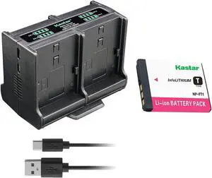 Kastar 1-Pack Battery and Quadruple Charger Compatible with Sony NP-FT1, Type T Battery, C-CS3 BC-TR1 Charger, Sony Cyber-shot DSC-L1 DSC-L1/B DSC-L1/L DSC-L1/LJ DSC-L1/R DSC-L1/S DSC-L1/W Camera