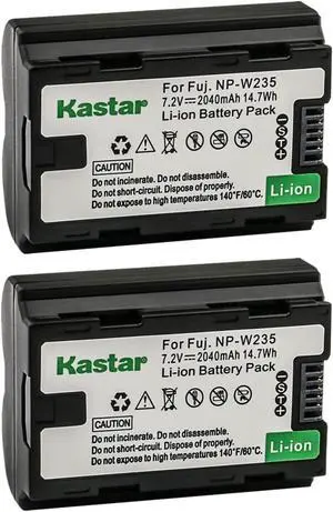 Kastar 2-Pack Battery Replacement for Fujifilm NP-W235 NPW235 Rechargeable Lithium-Ion Battery, Fujifilm BC-W235 BCW235 Charger, Fujifilm X-T5 Mirrorless Camera, Fujifilm X-S20 Mirrorless Camera