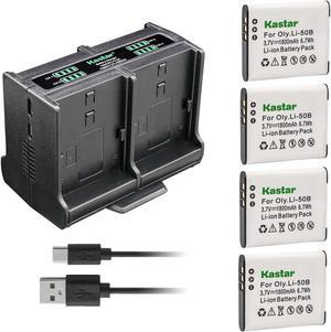 Kastar 4-Pack Battery and Quadruple Charger Compatible with Sony NP-SP70 SP70 SP70A SP70B 4-261-368-01, Bloggie MHS-FS2, MHS-FS2K, MHS-FS2/V, MHS-FS3, MHS-TS10, Bloggie MHS-TS20K, MHS-TS20/S, MHS-TS22
