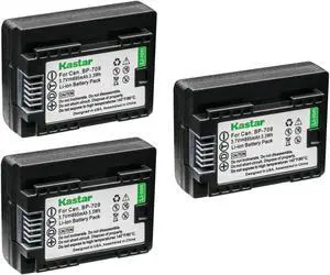 Kastar BP-709 Battery 3-Pack Replacement for Canon VIXIA HF R60 HFR60, VIXIA HF R62 HFR62, VIXIA HF R70 HFR70, VIXIA HF R72 HFR72, VIXIA HF R80 HFR80, VIXIA HF R82 HFR82, VIXIA HF R300 HFR300 Camera