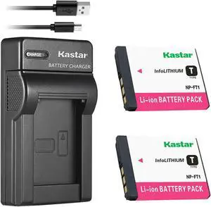 Kastar 2-Pack NP-FT1 Battery and Slim USB Charger Replacement for Sony NP-FT1 Type T Battery, BC-TR1 Charger, Cyber-shot DSC-L1 DSC-M1 DSC-M2 DSC-T1 DSC-T3 DSC-T5 DSC-T9 DSC-T10 DSC-T11 DSC-T33 Camera