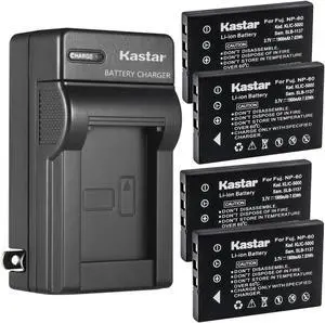 Kastar 4-Pack Battery and AC Wall Charger Replacement for Pentax D-L12 D-Li2 D-Li7 D-BC2, Pentax Optio 330 Optio 330RS Optio 430 Optio 430RS, MINOLTA MN50HD 1080p HD