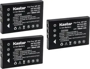 Kastar 3-Pack Battery Replacement for DC C50, DC C60, S20, S20B, S20B HD, QV-R3, QV-R4, DiVi CAM 428, DDC-828, DDV-1000, DDV-1080, DDV-1080HD, DDV-1100, DDV-1100B, DDV-1100HD, DDV-5000, DDV-511