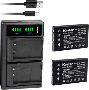 Kastar 2-Pack Battery and LTD2 USB Charger Replacement for URC MX 980 MX-980, URC MX 990 MX-990, URC MX 1200 MX-1200, URC X8 X-8, Logitec LAN-WSPH01WH, EPSO P-1000, KEYENCE BT-1000