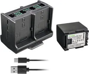 Kastar 1-Pack Battery and Quadruple Charger Compatible with Canon VIXIA HF S11 HFS11, VIXIA HF S20 HFS20, VIXIA HF S21 HFS21, VIXIA HF S30 HFS30, VIXIA HF S100 HFS100, VIXIA HF S200 HFS200 Camera