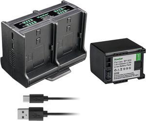 Kastar 1-Pack Battery and Quadruple Charger Compatible with Canon VIXIA GX10, XF400, XF405, XA10, XA11, XA15, XA20, XA25, XA30, XA35, XA40, XA45, XA50, XA55, XA60, XA65 Camera