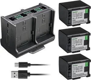 Kastar 3-Pack Battery and Quadruple Charger Compatible with Canon VIXIA GX10, XF400, XF405, XA10, XA11, XA15, XA20, XA25, XA30, XA35, XA40, XA45, XA50, XA55, XA60, XA65 Camera Kastar 3-Pack Battery and Quadruple Charger Compatible with Canon VIXIA GX10, XF400, XF405, XA10, XA11, XA15, XA20, XA25, XA30, XA35, XA40, XA45, XA50, XA55, XA60, XA65 Camera